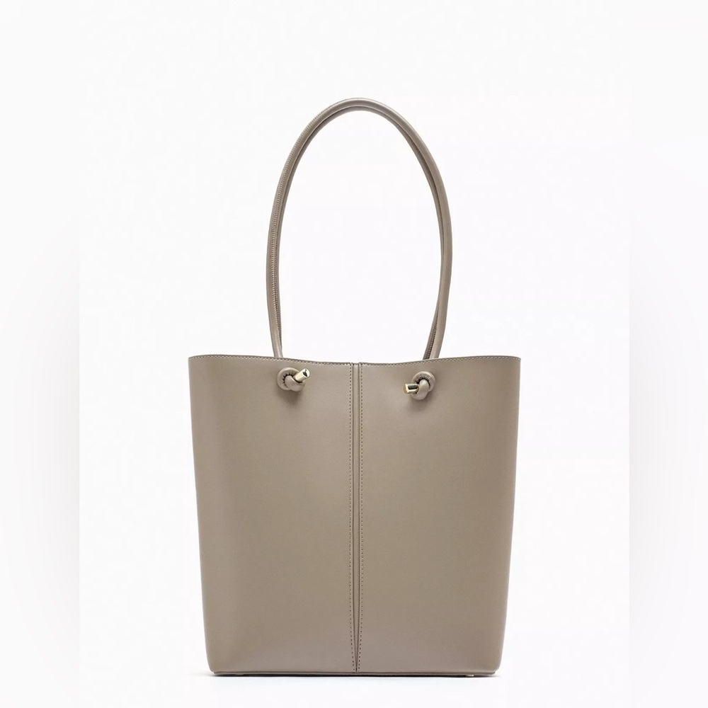Zara Chic Beige Tote Bag